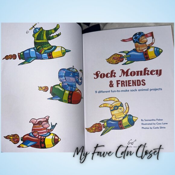 ***NEW***How to Make a Sock Monkey Book (9 animal designs) + 14 prs of Socks - Picture 10 of 10